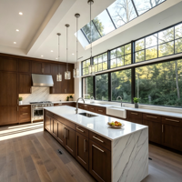 Offre Spéciale : Meuble de Cuisine Moderne VC HOME avec Plan de Travail en Verre Acrylique, Fermeture Silencieuse, Caisson en Contreplaqué pour Appartement