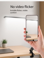 Lámpara de Escritorio LED con Brazo Largo y Plegable de 12W, con Pantalla Flexible Tipo Domo, Protección Ocular, para Computadora y Oficina