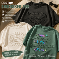 T-shirt 100% coton avec logo personnalisé, impression en relief de haute qualité, t-shirts pour hommes, impression en relief 3D, manches courtes, haut décontracté