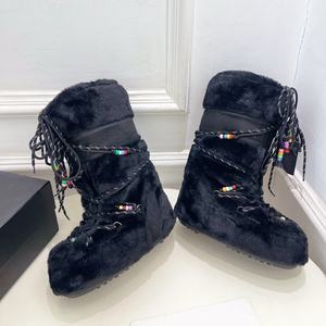 Botines de Mujer Otoño/Invierno 2026, Forro de Piel de Oveja Cálido y Grueso, Térmico, Impermeable, con Correa, Forro de Felpa, Punta Cerrada, Antideslizante, para Nieve - Product Image 5