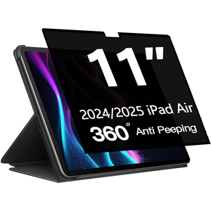 360 °   Protection d'écran anti-espion <span class=keywords><strong>4</strong></span> directions pour iPad Air 11 pouces M4 M3 <span class=keywords><strong>M2</strong></span> (8e/7e/6e génération, 2026/2025/2024), <span class=keywords><strong>verre</strong></span> <span class=keywords><strong>trempé</strong></span> - Product Image 1