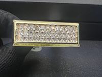 Bijoux personnalisés, bague double carrée plaquée or 18 carats, bijoux tendance pour cadeau d'anniversaire