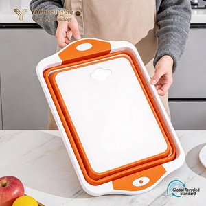 Folding Plastic <b>Storage</b> Container Orange <b>Collapsible</b> Food <b>Box</b> With Lid For Camping And Outdoor Use - Product Image 3