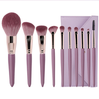 Vente en gros de pinceaux de maquillage privés avec manche en bois, marque privée, ensemble de pinceaux de maquillage professionnels naturels