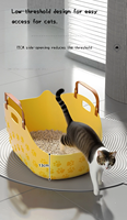 Bac à litière pour chat portable, extra large, anti-éclaboussures, en PP, design ouvert, grande capacité, pour la maison et l'extérieur