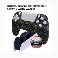 Coque de protection en silicone pour manette, capuchons de joystick pour PS5, autocollant pour pavé tactile, ensemble de 6 accessoires en 1 pour anneaux de joystick
