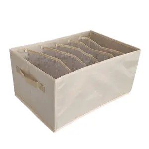 Storage Box Washable Foldable Household Socks Clothing Storage Box Jeans 6 Grids Oxford Wardrobe Clothes Folding Organizer For Closet