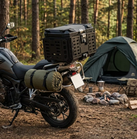 Boîte de rangement arrière pour moto de 45 L, style blindé, extensible des deux côtés, MTC-11