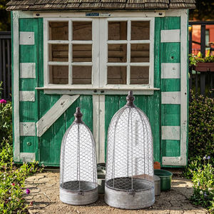 Ev bahçe bitki koruma için iki toz kaplanmış Metal tavuk tel Cloches & Mesh kafesleri Set - Product Image 5