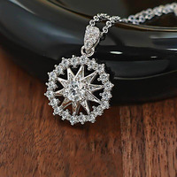 Nouveau collier pendentif flocon de neige en argent S925 pour femme, bijoux de mariage exquis et de haute qualité, vente en gros