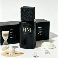 Botol Parfum Kosong Kaca Hitam Persegi 100ml Mewah untuk Pria, Botol Semprot Aroma, Logo Kustom, Pabrik Merek