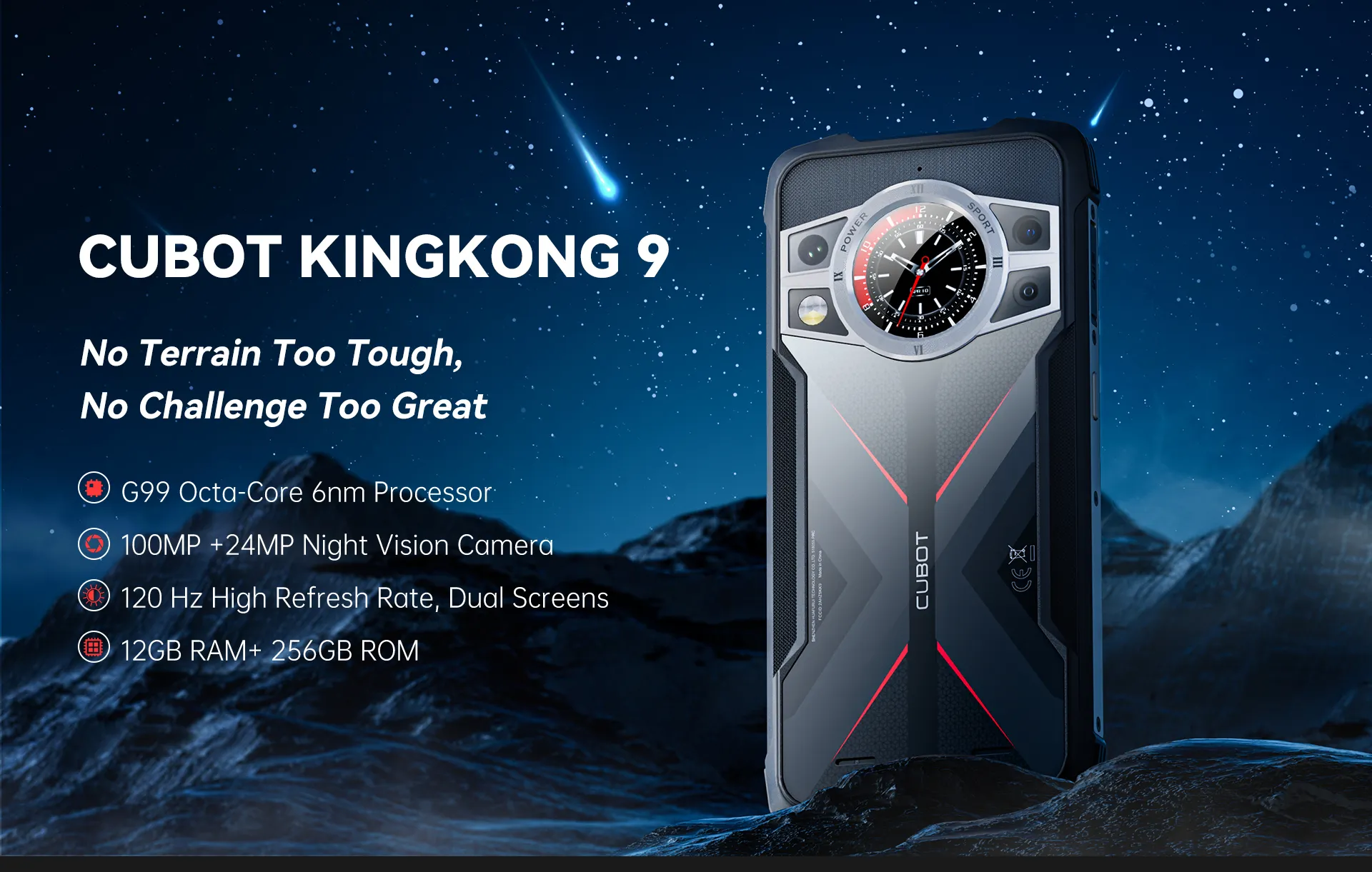Cubot KingKong 9 256GB 12GB RAM Gsm Unlocked Phone Mediatek Helio