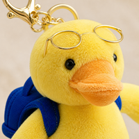 Porte-clés en peluche canard jaune Zaves - Écologique, doux, durable, logo personnalisé, cadeau unisexe pour sacs à dos/clés