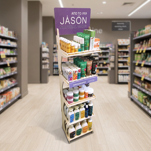 Exhibidores de Tienda de Una Sola Cara, Resistentes, Desmontables, de Madera, para Piso, Estantes de Exhibición para Supermercados - Product Image 3