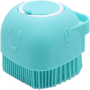 Soft Silicone <b>Pet</b> Cat Dog Grooming Massage Shampoo Bath <b>Brush</b> with Shampoo Container - Product Image 1