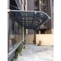 Auvent d'entrée en polycarbonate et aluminium de qualité supérieure avec réduction du bruit pour jardin et patio