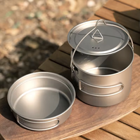 Ensemble de casseroles et de poêles de camping en alliage d'aluminium et acier inoxydable et titane