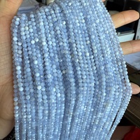 Perles en pierre naturelle en vrac pour la fabrication de bijoux : Agate bleue, Agate violette, Agate dentelle, Perles de cristal à facettes de 2mm, 3mm, 4mm