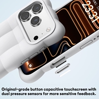 Coque de téléphone en silicone liquide IDEAL Factory 3D Cube Grid Clouds pour iPhone 18 17 Pro Max, coque antichoc tout-en-un avec bouton intégré