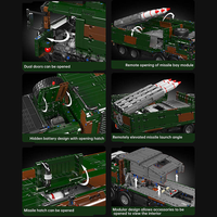 Mould King 20044 20045 Véhicule Militaire 8x4 Lance-Missiles du Désert, Jouet Télécommandé par APP, Modèle de Bataille, Ensemble de Blocs de Construction pour Enfants