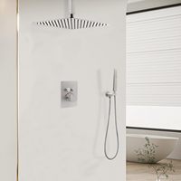 Robinet de douche encastré 2 voies en laiton, mitigeur de douche 7 pouces, ensemble de douche nickel brossé