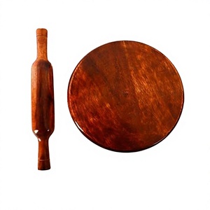 Rodillo y Tabla para Amasar de Calidad Superior, Juego de Chakla y Belan de Madera de Diseño, Tamaño Personalizado, Forma Redonda - Product Image 1