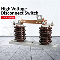 Interrupteur de déconnexion haute tension extérieur GW9-12 630A, interrupteur à couteaux monté sur poteau en céramique composite 12kV anti-pollution