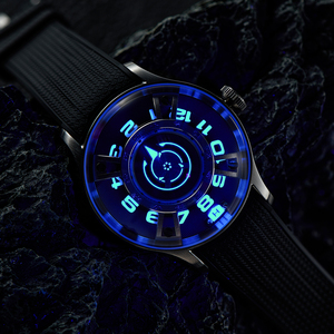 Orologio Meccanico OBLVLO Curvature Engine Star Ship Rotor da Uomo Automatico Super Luminoso con Luce Notturna Blu Behrens BLM - Product Image 3