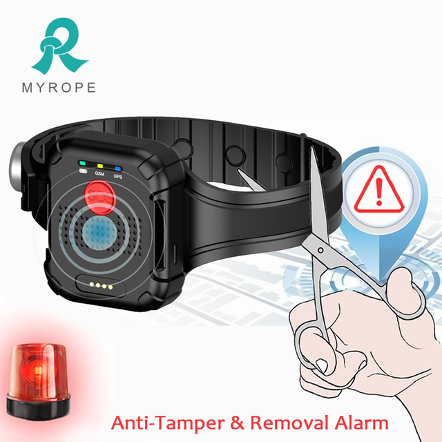Waterproof GPS Tracker Electronic Monitoring Bracelet for Prisoner with GPS 4G LTE Real-Time Tracking & IOS App