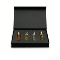 Lot de 4 échantillons d'huiles parfumées en gros, coffret cadeau, flacons roll-on en verre rechargeables de 10 ml avec emballage personnalisé pour cosmétiques