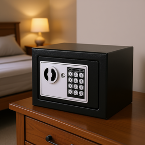 Coffre-fort électronique noir Db 17E pour usage domestique, avec serrure à code, en acier laminé à froid de 1,5 mm, dimensions 170x230x170 mm - Product Image 2