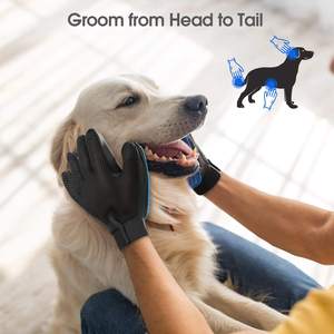 Personalizada eficiente mascotas perro gato removedor de pelo mitones de silicona guantes de limpieza para mascotas deshing cepillo guante de aseo - Product Image 4