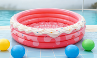 Langlebiger Runder Donut-Aufblaspool für Kinder, Verdicktes PVC-Design mit Wasserbällen für Kleinkinder-Wasserspiele und Garten-Spaß