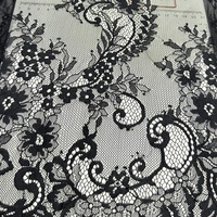 Mode cils mariée français Alencon dentelle tissu filaire noir Chantilly dentelle pour mariage dame robes rideau nappe