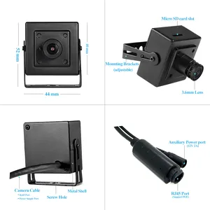 מצלמת IP מיני PoE REVODATA 5MP, כרטיס SD מצלמת אבטחה פנימית רשת מעקב במעגל סגור (I706-P-TS-SD)