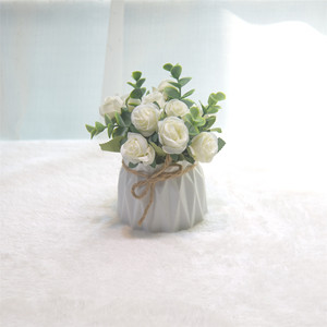 Fleurs artificielles de roses, pot de fleurs artificielles, paysage, salon, salle à manger, plantes en pot simulées, maison, bureau, bureau à domicile - Product Image 1