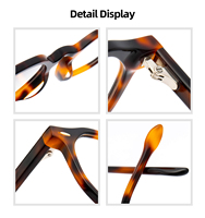 Monture de lunettes en acétate de haute qualité, vente directe d'usine, lunettes carrées pour femmes, lunettes de lecture multicolores pour hommes