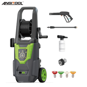 מכונת שטיפה בלחץ חשמלית מקצועית ANSITOOL, אוטומטית לחלוטין, עם מסך מגע LCD, נירוסטה, 110 בר - Product Image 2
