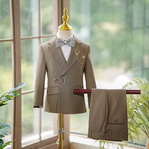 2025 col plat hommes Blazers enfants fête vêtements ensembles enfants costume tenues garçons formel smoking robe costumes pour mariage <span class=keywords><strong>Communion</strong></span> - Product Image 4