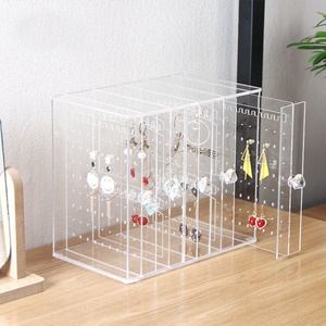 Wholesale Dustproof Jewelry Hanger Organizer <b>Earrings</b> <b>Holder</b> 3 Drawers Necklace Acrylic Display Stands - Product Image 3