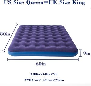 A la venta, cama de aire de diseño doble, colchón de aire <span class=keywords><strong>inflable</strong></span> Flocado de tamaño completo con bomba incorporada - Product Image 2