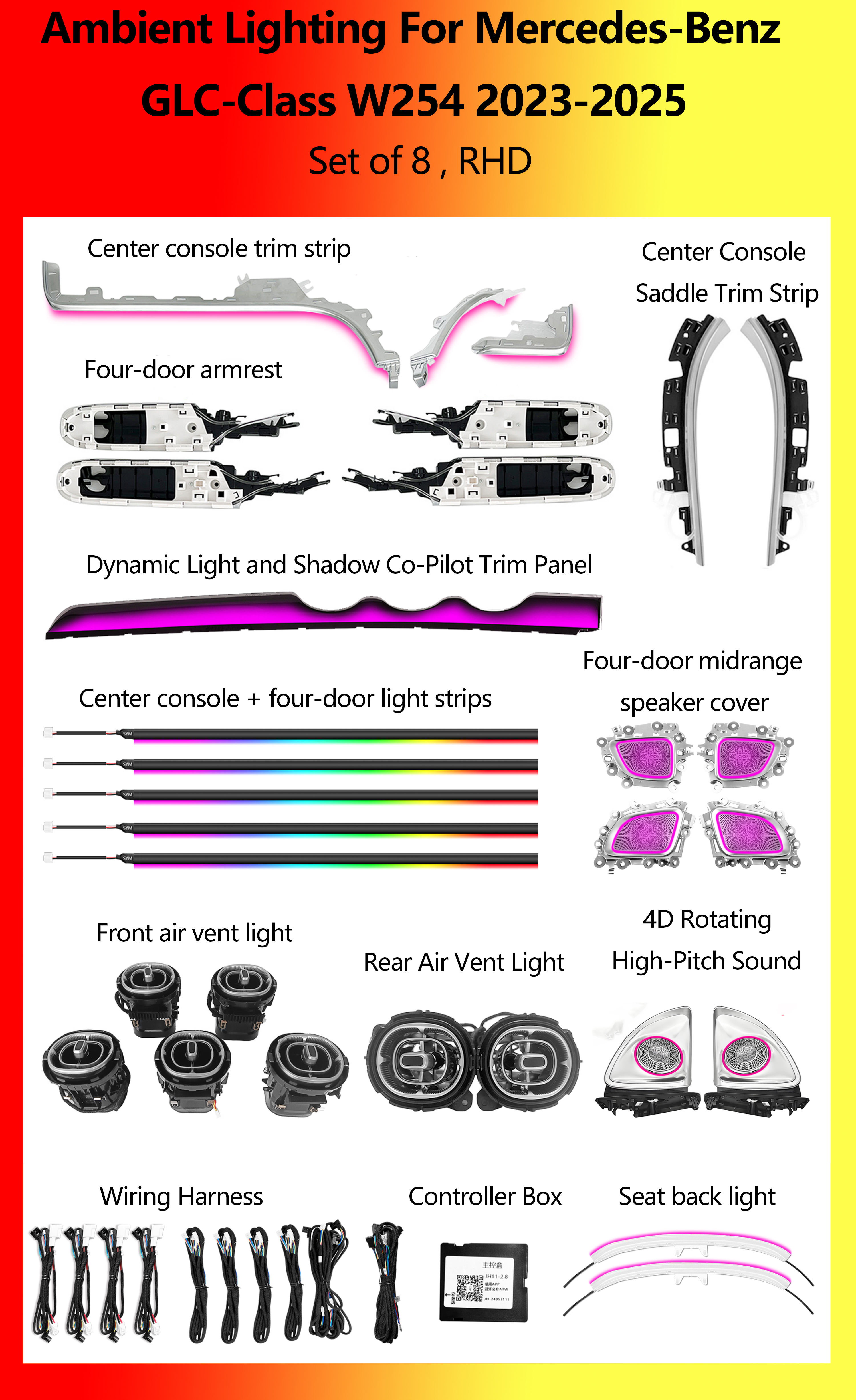 Mercedes-Benz GLC W254 Set of 8,RHD