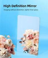 Plaque de miroir acrylique incassable argentée de 2 mm, découpable sur mesure, auto-adhésive, 1,22 m x 2,44 m, pour projets de bricolage