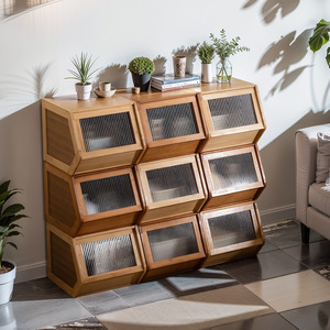 Mueble Modular de Almacenamiento con Paneles de Ratán para Sala de Estar, Dormitorio, Uso Doméstico, 5 Cajones, Mueble Versátil - Product Image 2