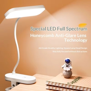 USB Şarjlı Klipsli LED Masa Lambası, Öğrenciler için Göz Dostu Okuma Lambası, Yurt Odası Çalışma Ofisi Taşınabilir - Product Image 1