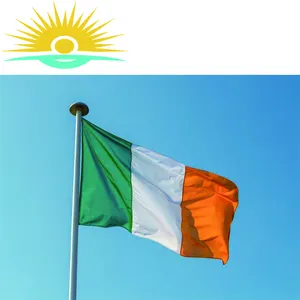 Drapeaux Sunshine personnalisés de la Côte d'Ivoire logo 3x5 pieds drapeau orange blanc vert échange main agitant voiture drapeau des pays de la Côte d'Ivoire