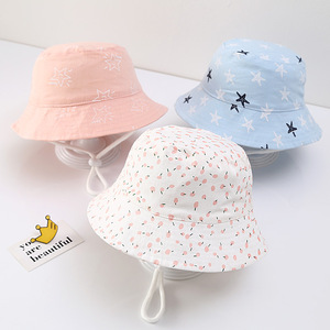 2025 niños pequeños 48 y 52 lunares estrella de mar cereza amor estampado <span class=keywords><strong>rosa</strong></span> amarillo azul infantil bebé verano <span class=keywords><strong>pescador</strong></span> cubo gorra sombrero - Product Image 3
