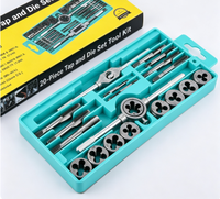 Kit de 20 tarauds et filières métriques en acier allié avec clé pour la réparation et la coupe de filetages