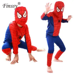 Герой, красный костюм с изображением Человека-паука для маленьких мальчиков черного цвета для костюмированной вечеринки с изображением Человека-паука на Хэллоуин