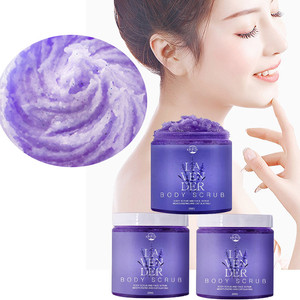 Logo personnalisé Gommage à la lavande Vente en gros Gommage blanchissant pour le corps Marque privée Exfoliant violet Gommage pour le corps Fournisseur - Product Image 1